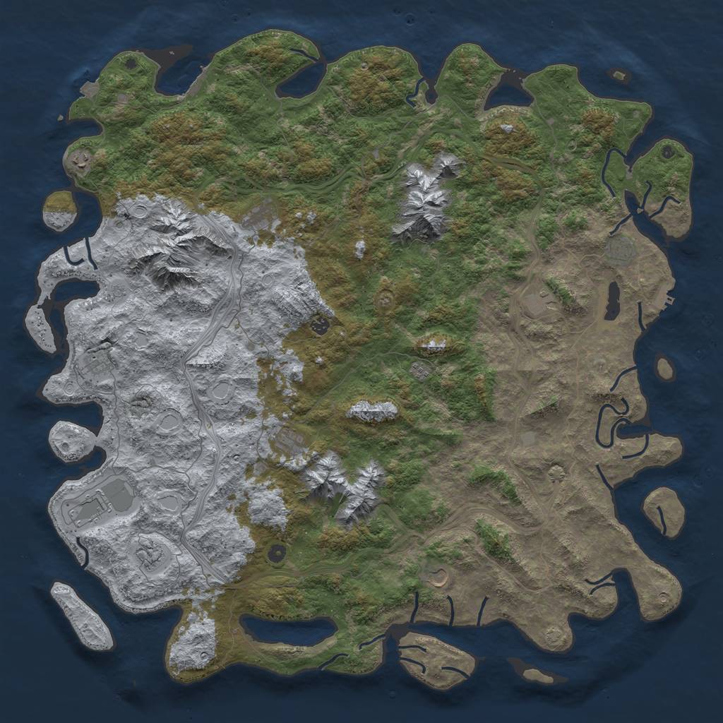 Rust Map: Procedural Map, Size: 6000, Seed: 99564, 19 Monuments