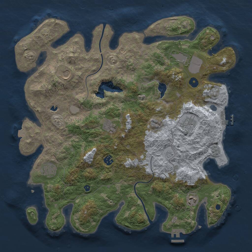 Rust Map: Procedural Map, Size: 4000, Seed: 1551842511, 14 Monuments