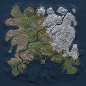Thumbnail Rust Map: Procedural Map, Size: 3700, Seed: 1790669140, 15 Monuments