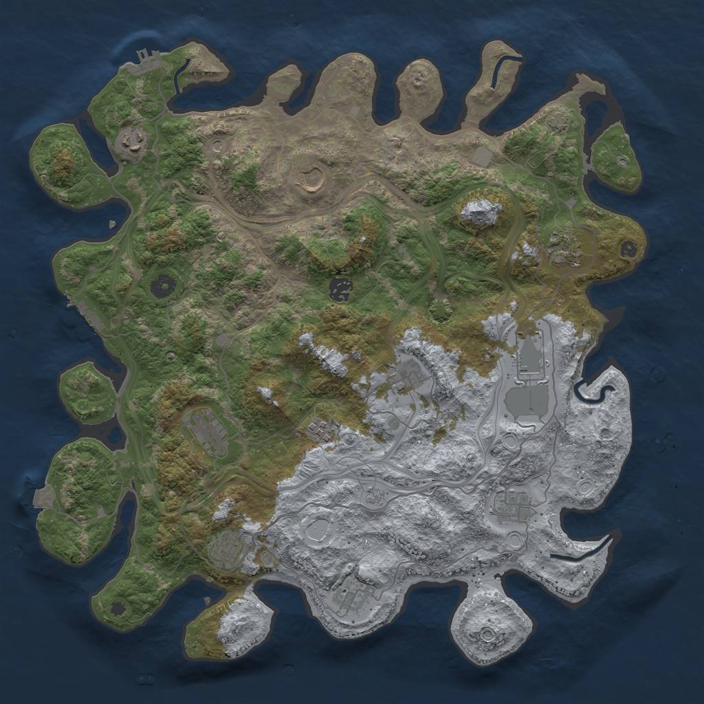 Rust Map: Procedural Map, Size: 4300, Seed: 57122306, 19 Monuments