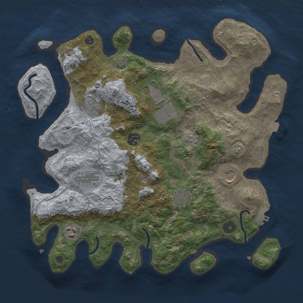 Rust Map: Procedural Map, Size: 3650, Seed: 96745410, 15 Monuments