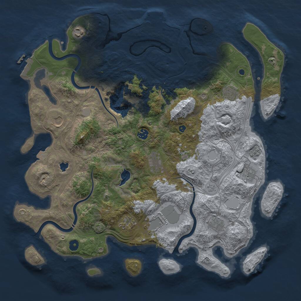 Rust Map: Procedural Map, Size: 4300, Seed: 91083515, 16 Monuments