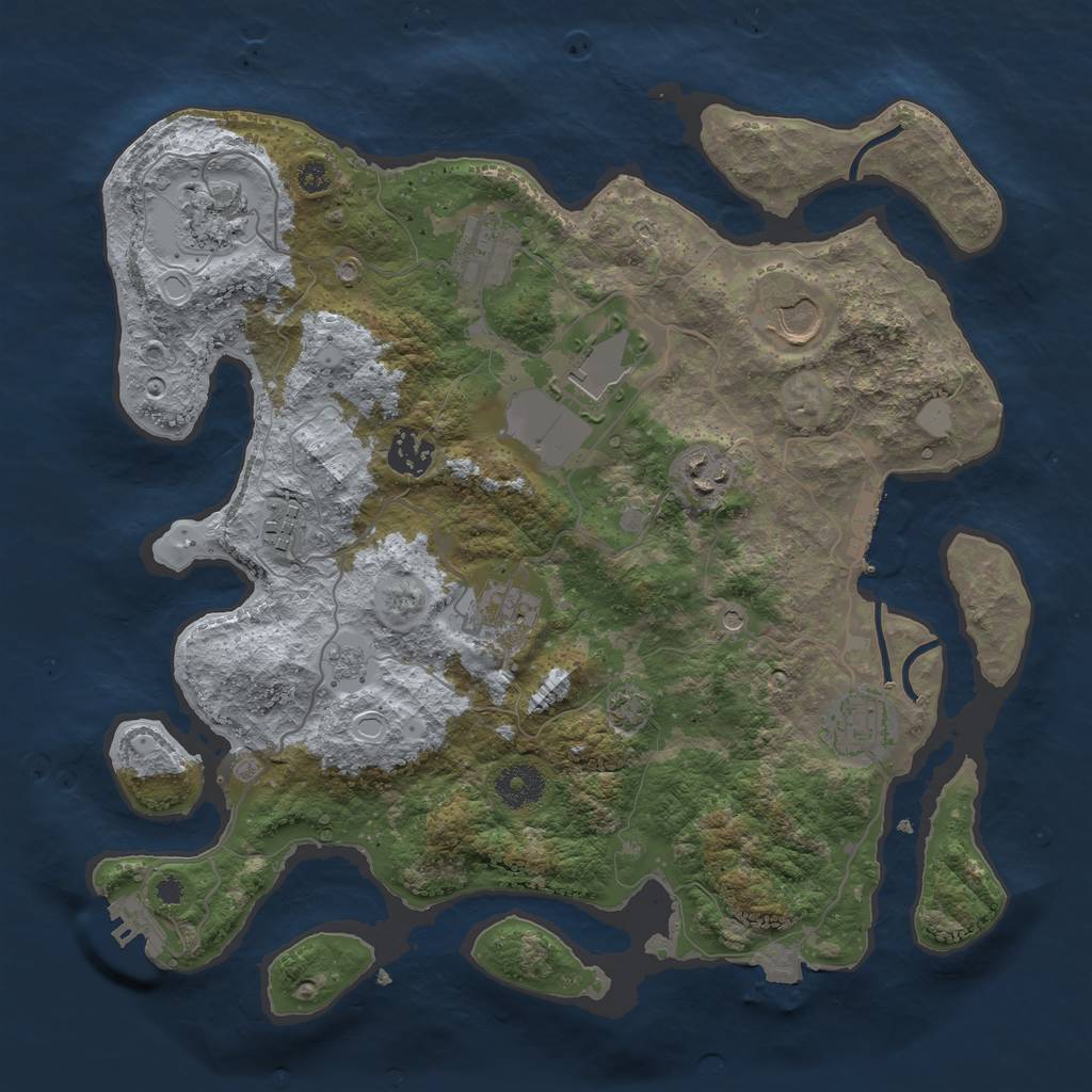 Rust Map: Procedural Map, Size: 3500, Seed: 1631234866, 17 Monuments