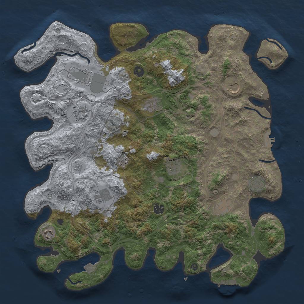 Rust Map: Procedural Map, Size: 4250, Seed: 88091541, 19 Monuments