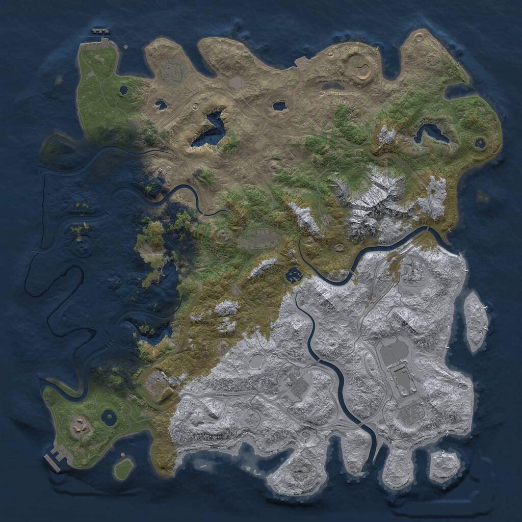 Rust Map: Procedural Map, Size: 5000, Seed: 136191, 17 Monuments