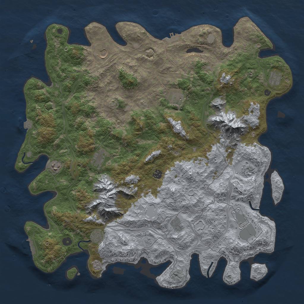 Rust Map: Procedural Map, Size: 5000, Seed: 136191, 19 Monuments