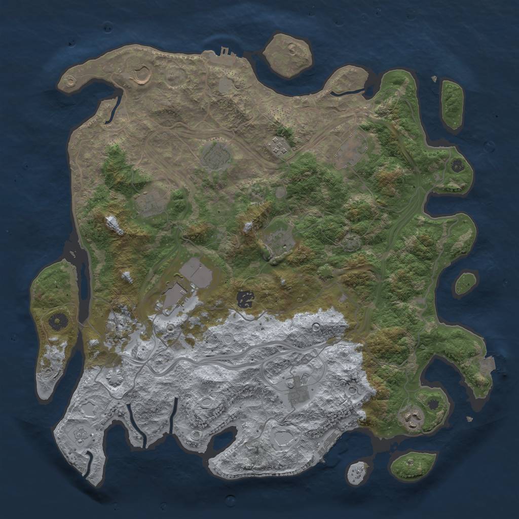 Rust Map: Procedural Map, Size: 4250, Seed: 552740836, 19 Monuments