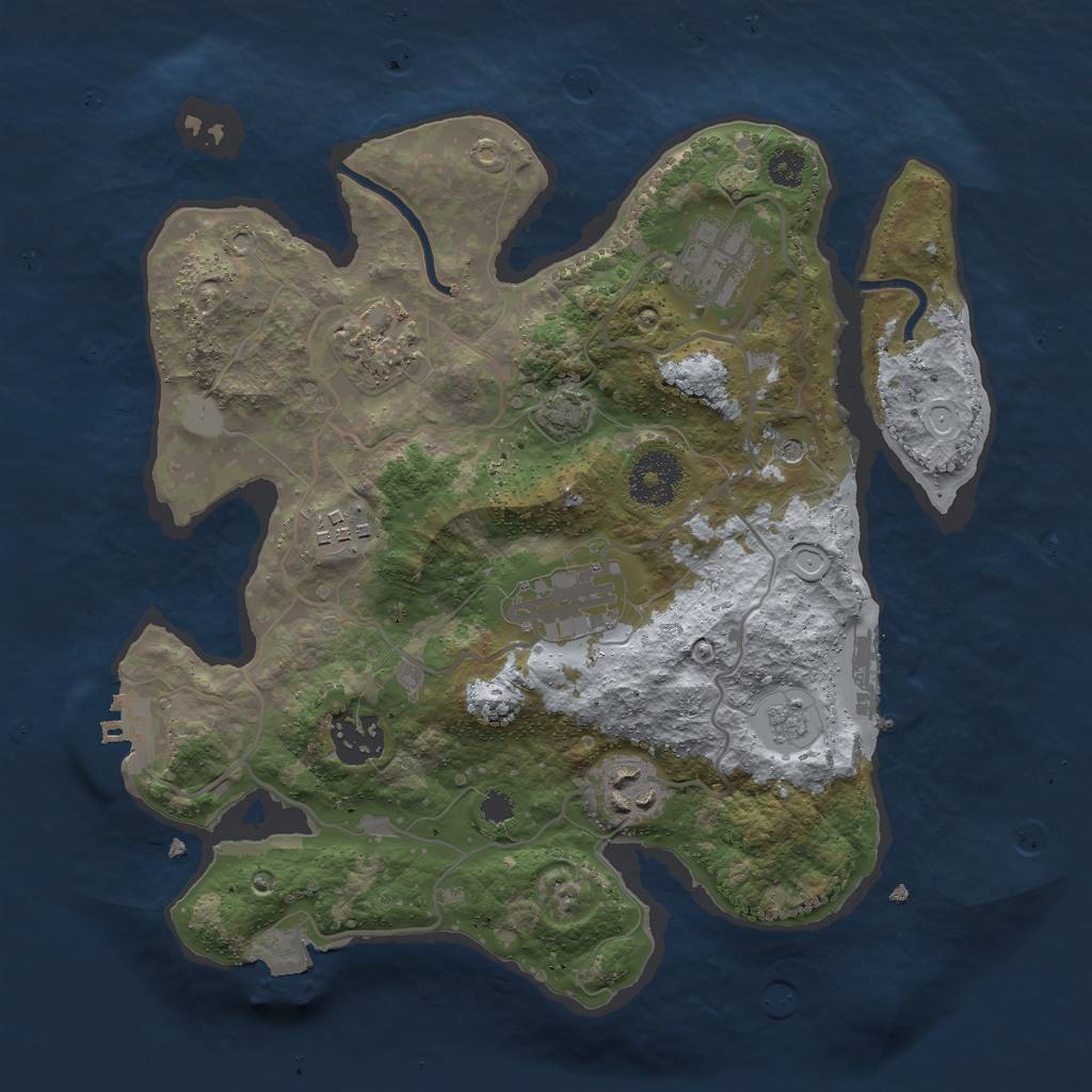 Rust Map: Procedural Map, Size: 3000, Seed: 3767, 14 Monuments