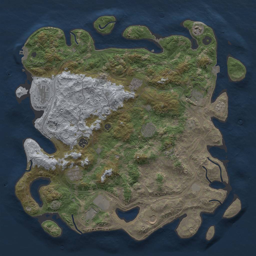 Rust Map: Procedural Map, Size: 4250, Seed: 20942, 18 Monuments