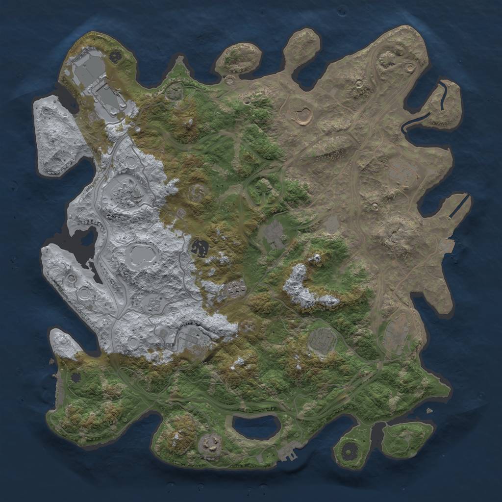 Rust Map: Procedural Map, Size: 4250, Seed: 41700482, 19 Monuments