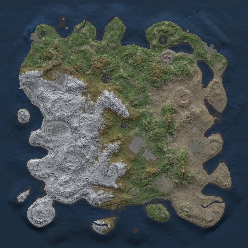 Rust Map: Procedural Map, Size: 4000, Seed: 32560863, 18 Monuments