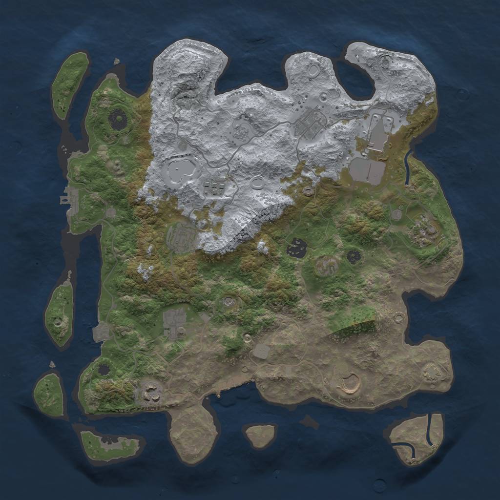 Rust Map: Procedural Map, Size: 3750, Seed: 12458621, 17 Monuments