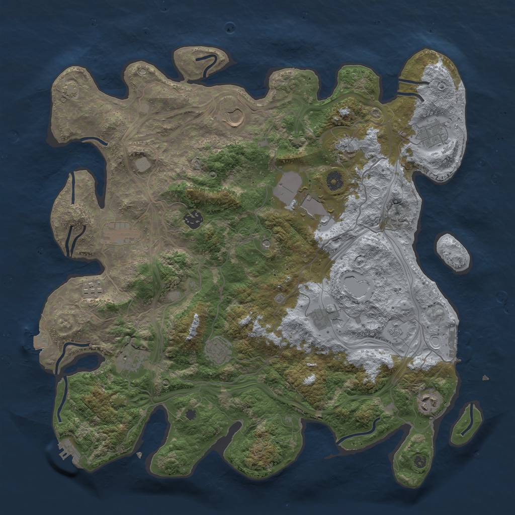 Rust Map: Procedural Map, Size: 4250, Seed: 1435291611, 19 Monuments