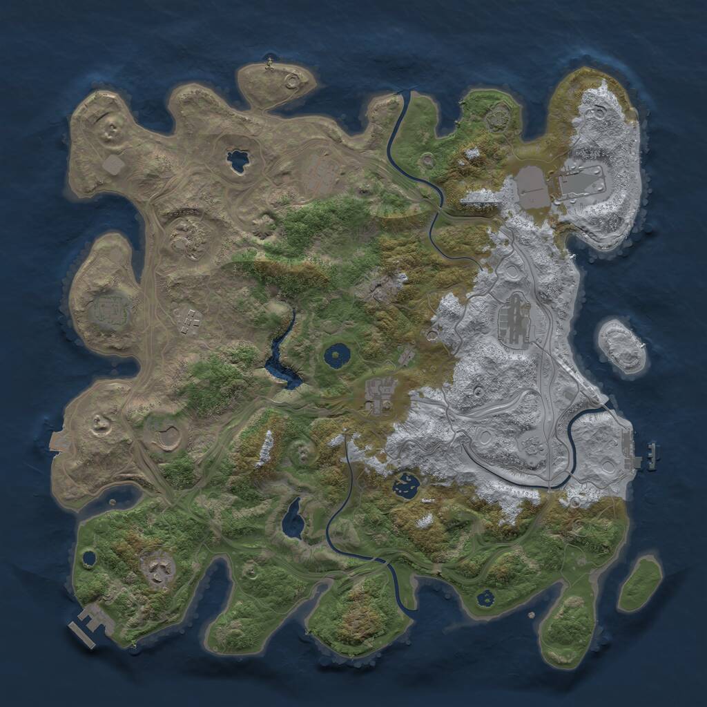 Rust Map: Procedural Map, Size: 4250, Seed: 1435291611, 16 Monuments