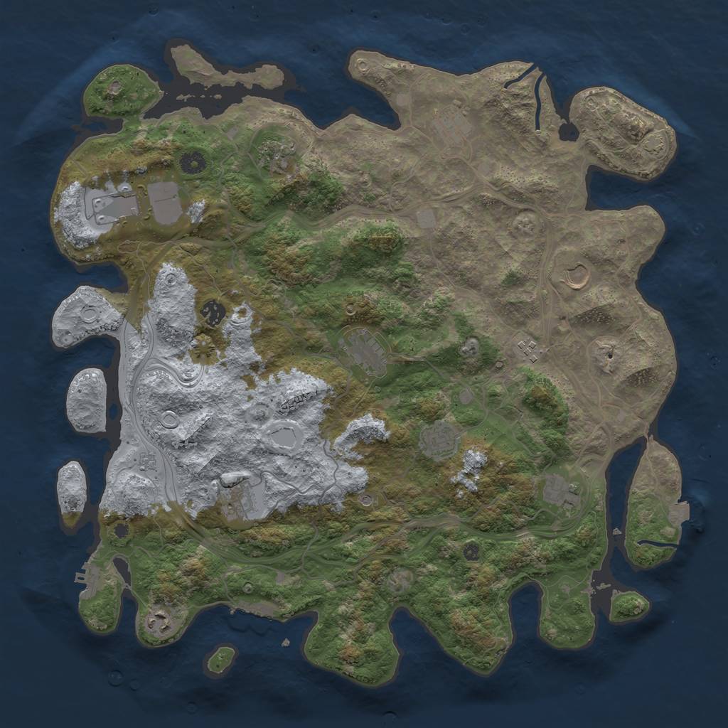 Rust Map: Procedural Map, Size: 4400, Seed: 36581876, 19 Monuments
