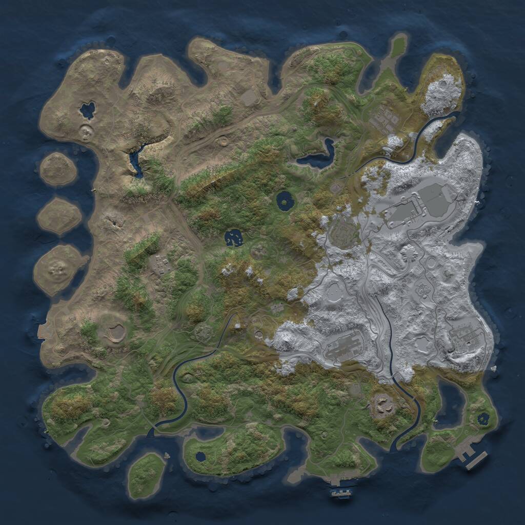 Rust Map: Procedural Map, Size: 4250, Seed: 46147494, 15 Monuments