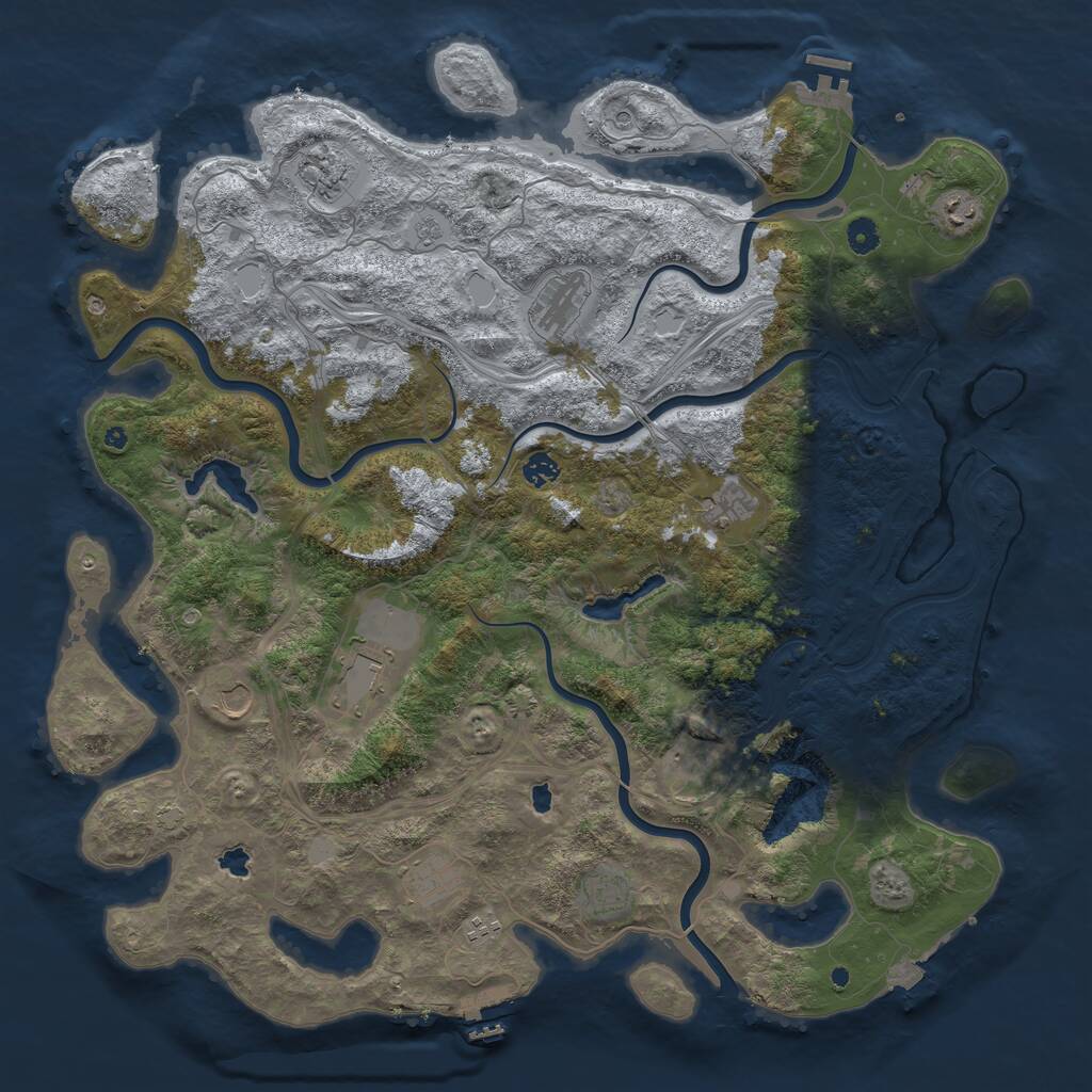 Rust Map: Procedural Map, Size: 4800, Seed: 889050610, 17 Monuments