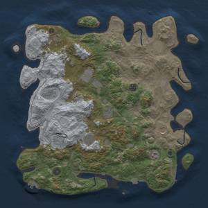 Thumbnail Rust Map: Procedural Map, Size: 4300, Seed: 139060287, 19 Monuments