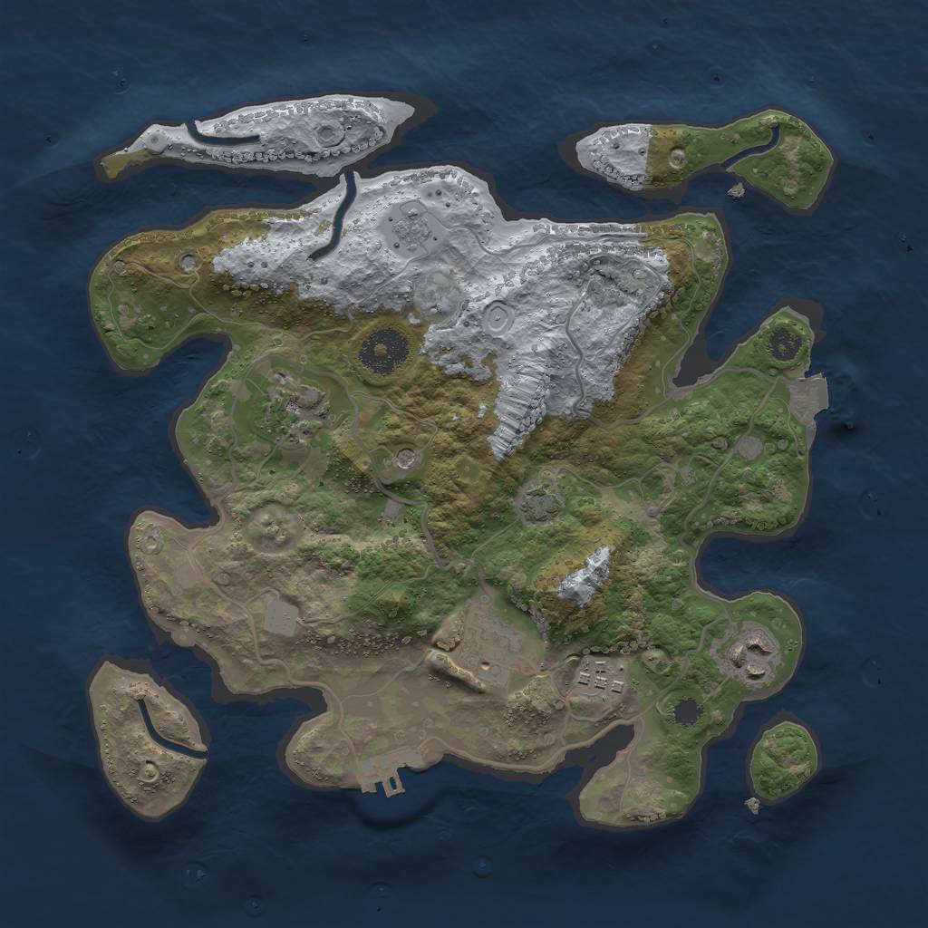 Rust Map: Procedural Map, Size: 3000, Seed: 321699100, 11 Monuments