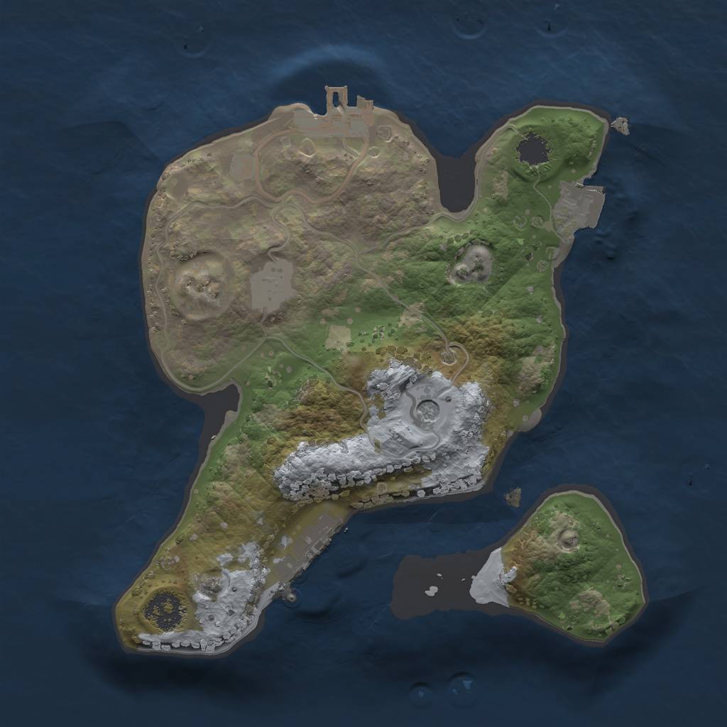 Rust Map: Procedural Map, Size: 2000, Seed: 1451251915, 6 Monuments