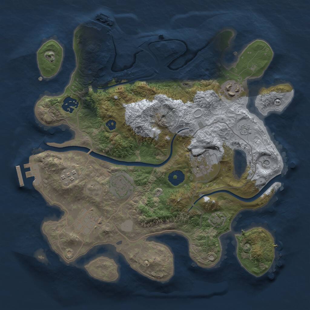Rust Map: Procedural Map, Size: 3000, Seed: 178608610, 12 Monuments