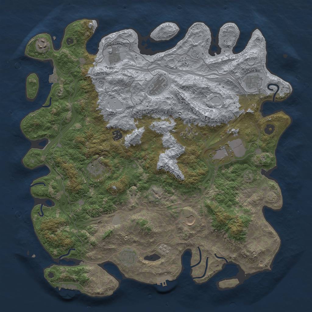 Rust Map: Procedural Map, Size: 4500, Seed: 8732, 19 Monuments