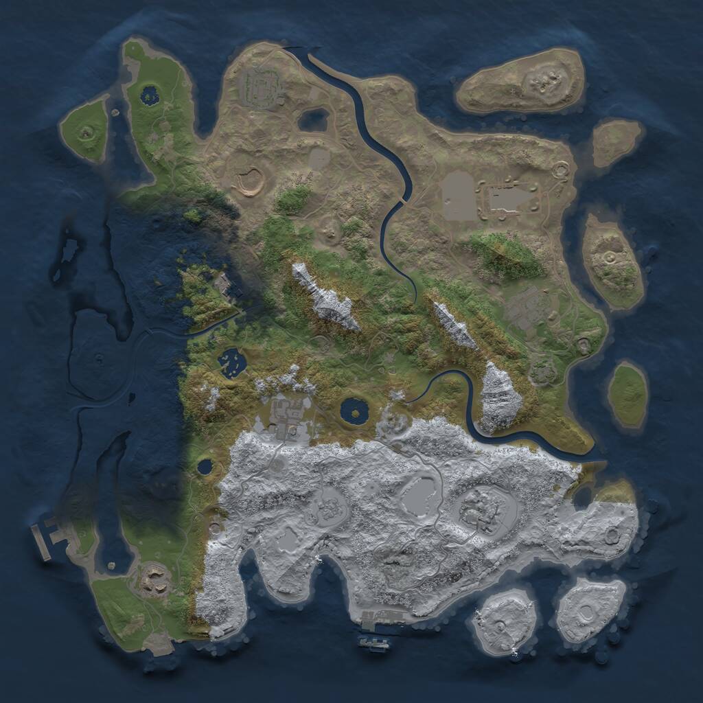 Rust Map: Procedural Map, Size: 3750, Seed: 316683, 15 Monuments
