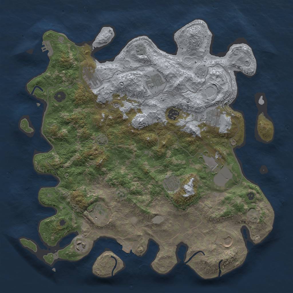 Rust Map: Procedural Map, Size: 4000, Seed: 5185, 17 Monuments