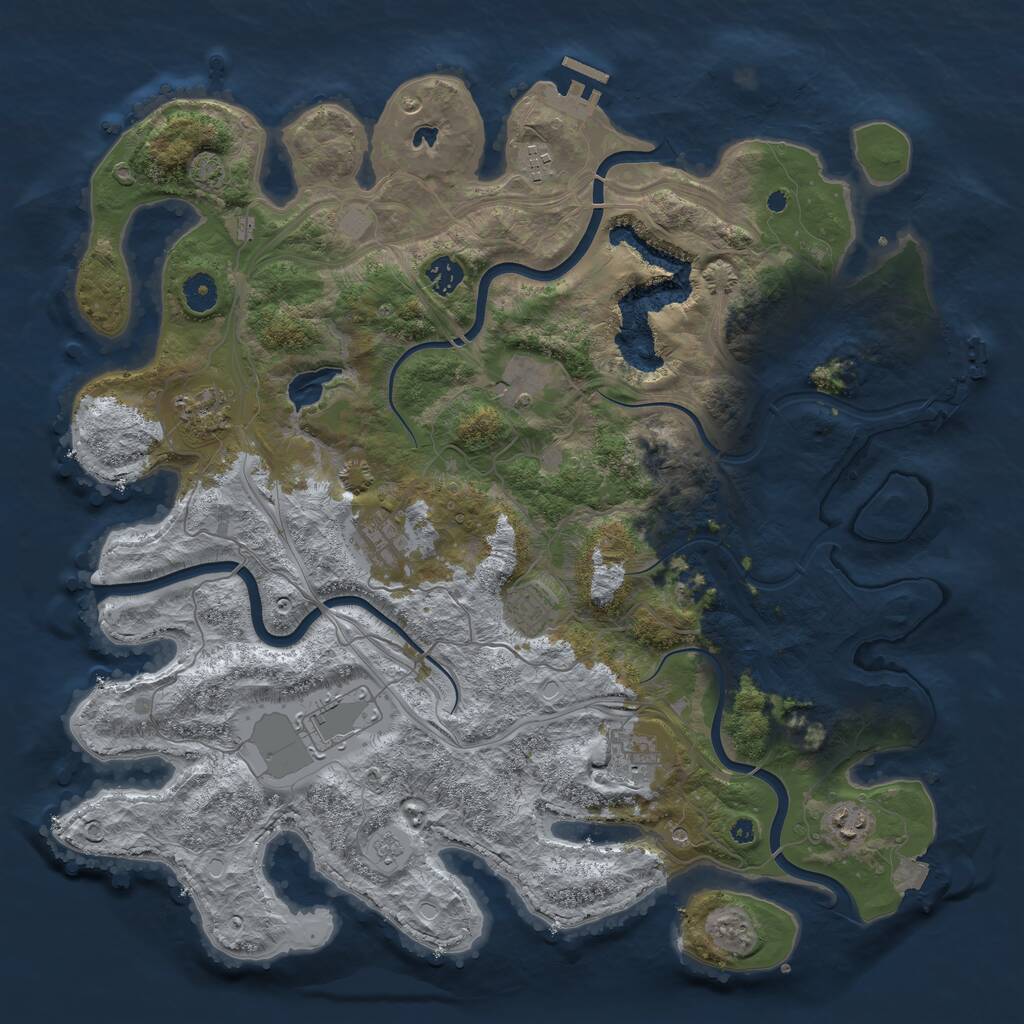 Rust Map: Procedural Map, Size: 4250, Seed: 1825232424, 15 Monuments