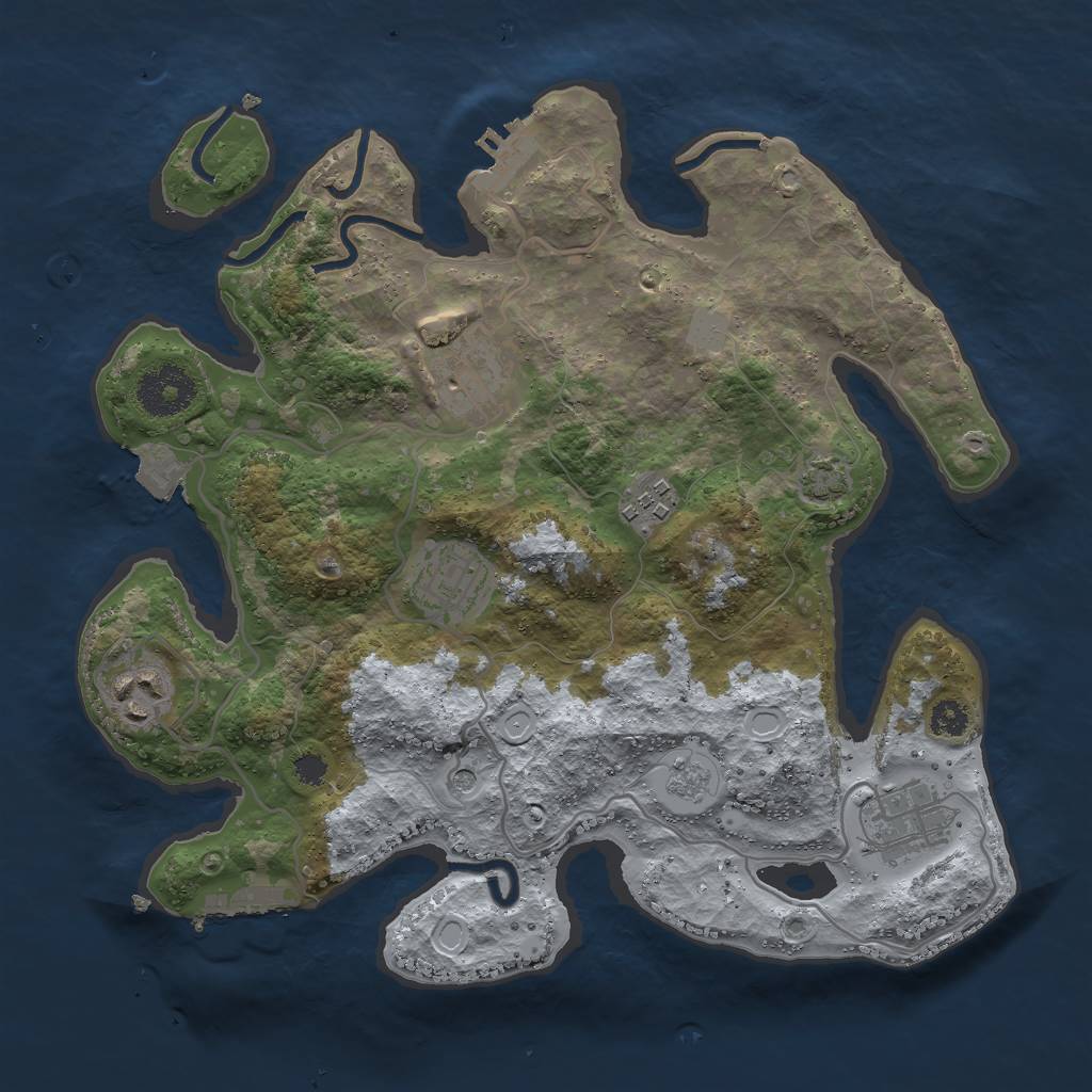Rust Map: Procedural Map, Size: 3000, Seed: 103045598, 13 Monuments