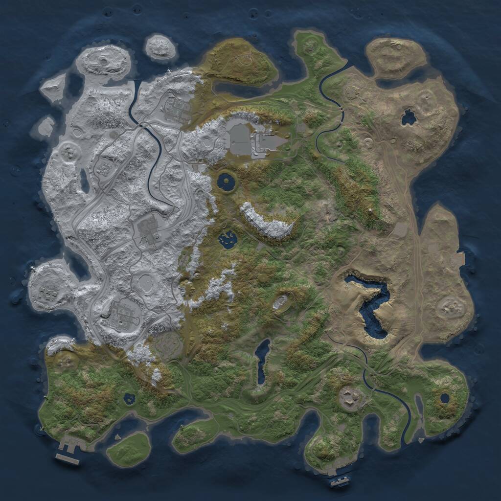 Rust Map: Procedural Map, Size: 4250, Seed: 790410, 14 Monuments