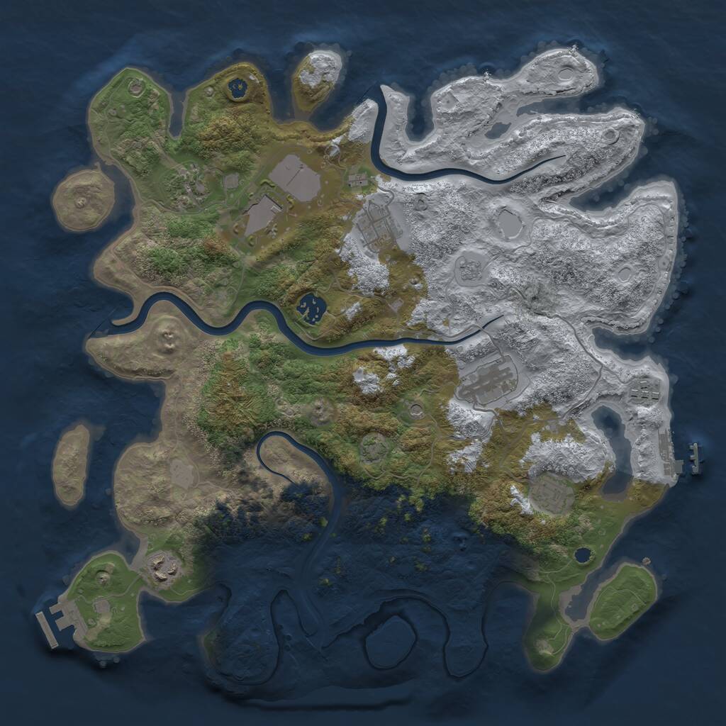 Rust Map: Procedural Map, Size: 3800, Seed: 97458089, 14 Monuments