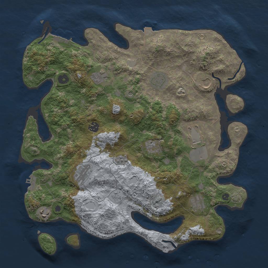 Rust Map: Procedural Map, Size: 3900, Seed: 65188134, 18 Monuments