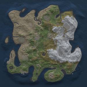 Thumbnail Rust Map: Procedural Map, Size: 3500, Seed: 841304245, 16 Monuments