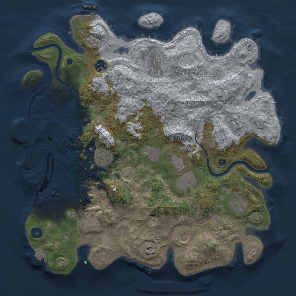 Rust Map: Procedural Map, Size: 3900, Seed: 7798389, 17 Monuments