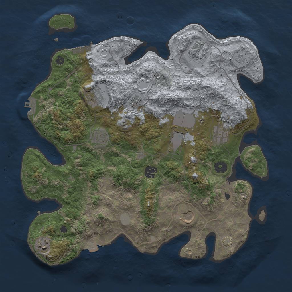 Rust Map: Procedural Map, Size: 3550, Seed: 71118708, 16 Monuments