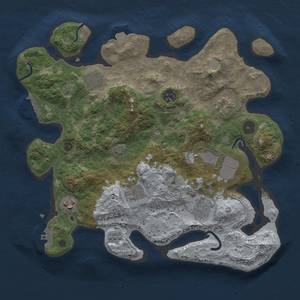 Thumbnail Rust Map: Procedural Map, Size: 3500, Seed: 161425546, 16 Monuments