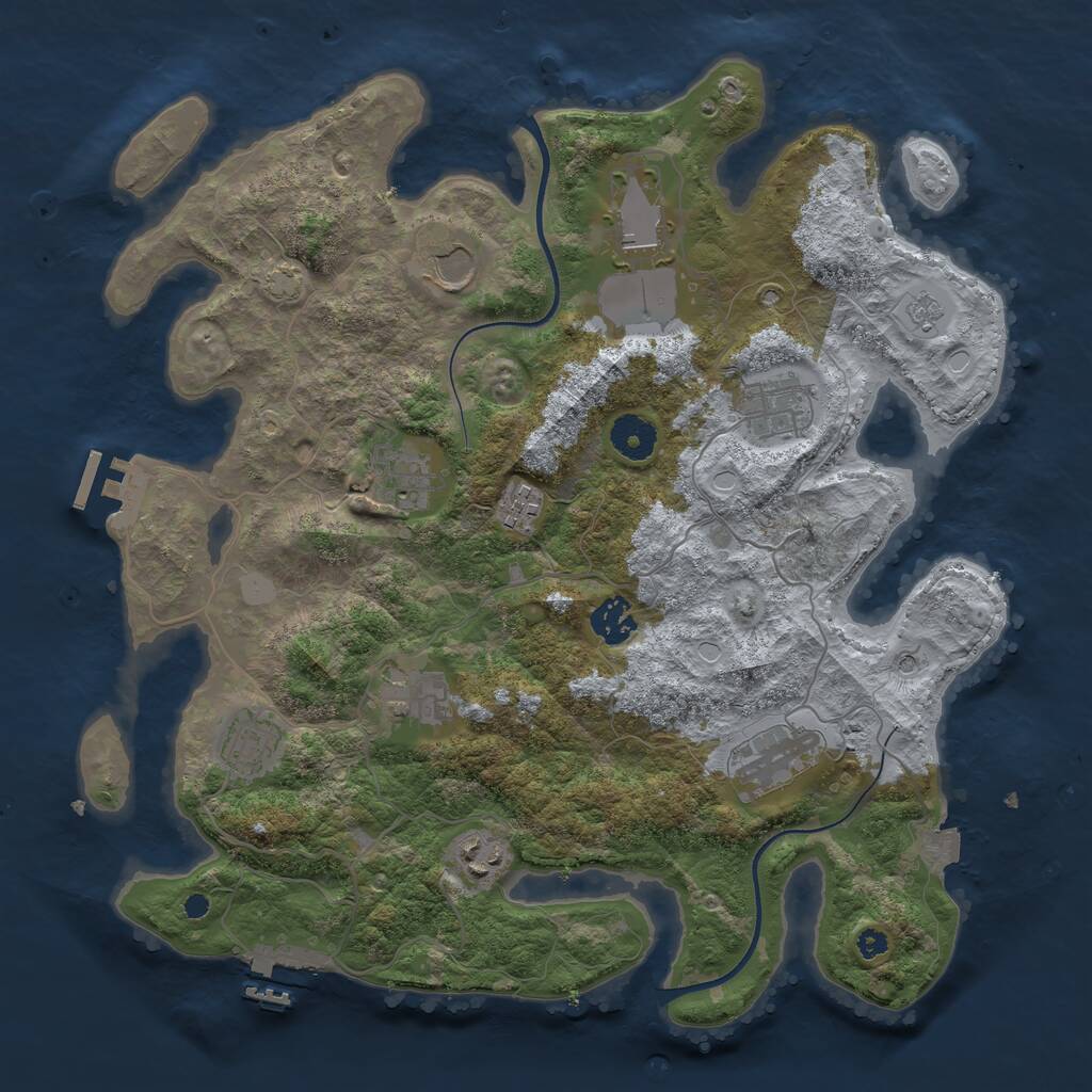 Rust Map: Procedural Map, Size: 3650, Seed: 89397472, 16 Monuments