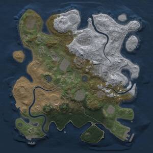 Thumbnail Rust Map: Procedural Map, Size: 3500, Seed: 1311765903, 18 Monuments