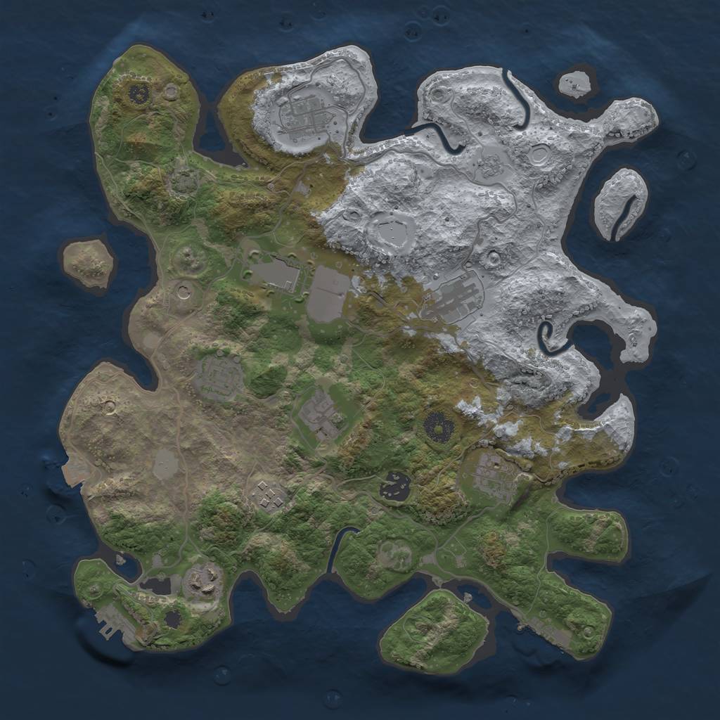 Rust Map: Procedural Map, Size: 3500, Seed: 1311765903, 17 Monuments