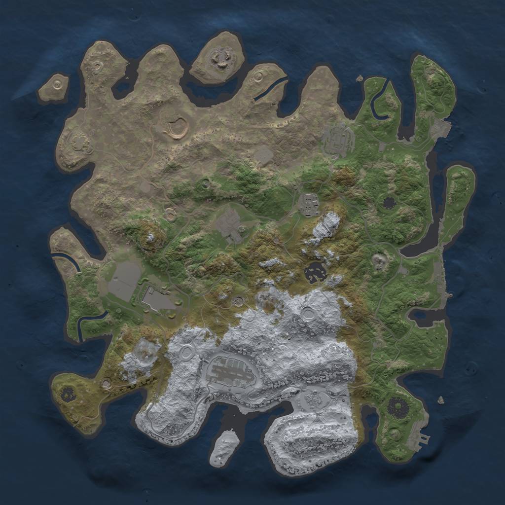 Rust Map: Procedural Map, Size: 3500, Seed: 5980273, 16 Monuments