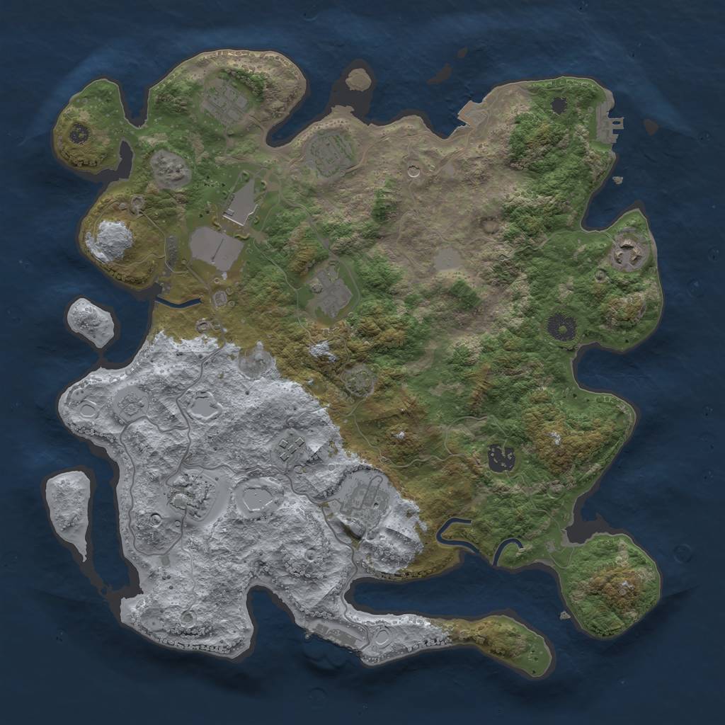 Rust Map: Procedural Map, Size: 3750, Seed: 56535342, 17 Monuments