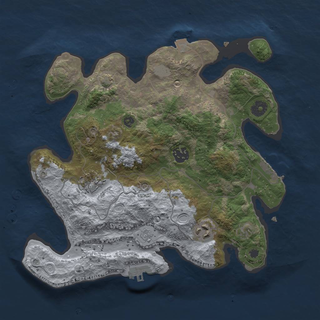 Rust Map: Procedural Map, Size: 3000, Seed: 1990038834, 11 Monuments
