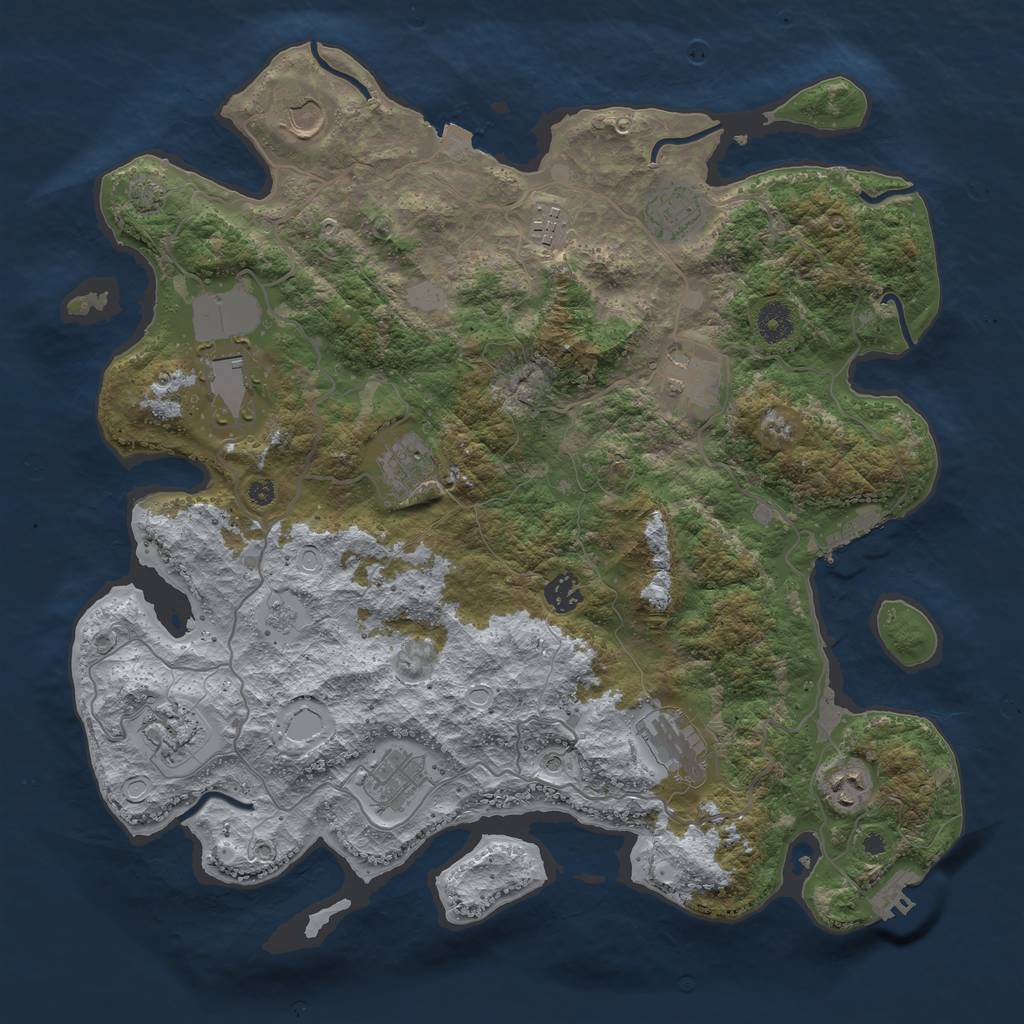 Rust Map: Procedural Map, Size: 4000, Seed: 86084792, 19 Monuments