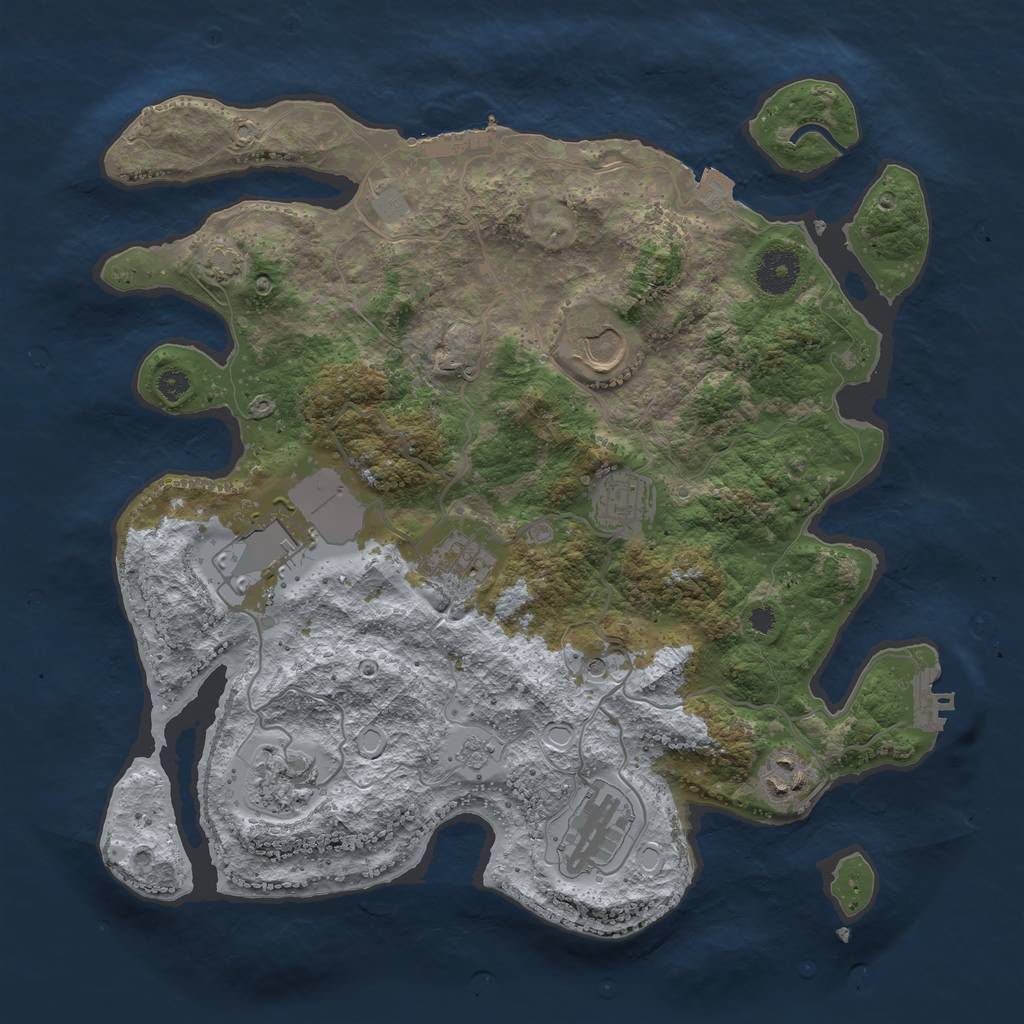 Rust Map: Procedural Map, Size: 3500, Seed: 1497108783, 15 Monuments