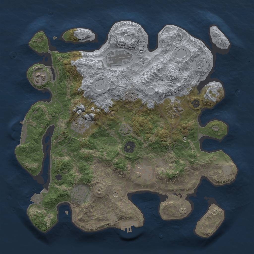 Rust Map: Procedural Map, Size: 3250, Seed: 990697720, 15 Monuments