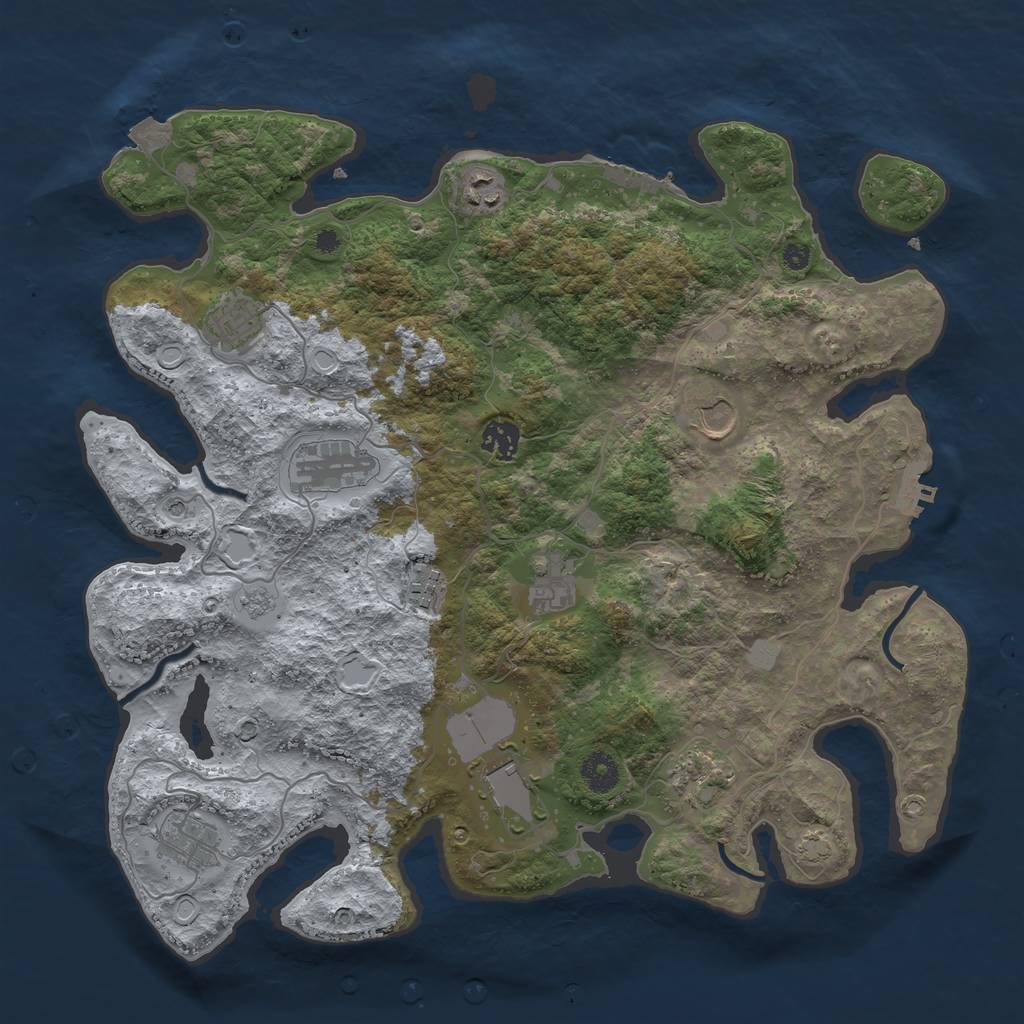 Rust Map: Procedural Map, Size: 3900, Seed: 26245147, 18 Monuments