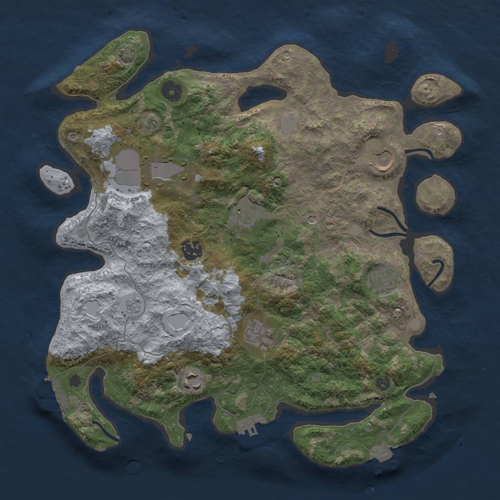 Rust Map: Procedural Map, Size: 3600, Seed: 91171994, 15 Monuments