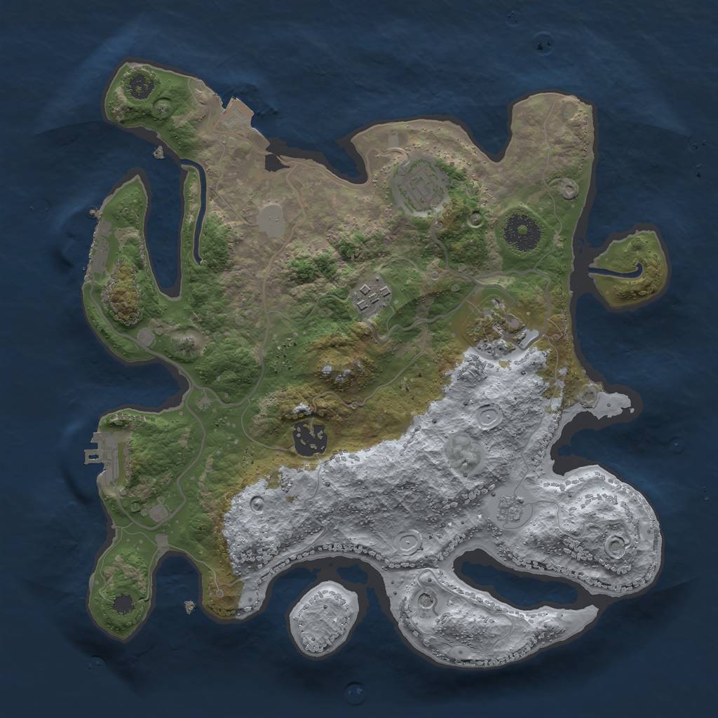Rust Map: Procedural Map, Size: 3000, Seed: 669747097, 11 Monuments