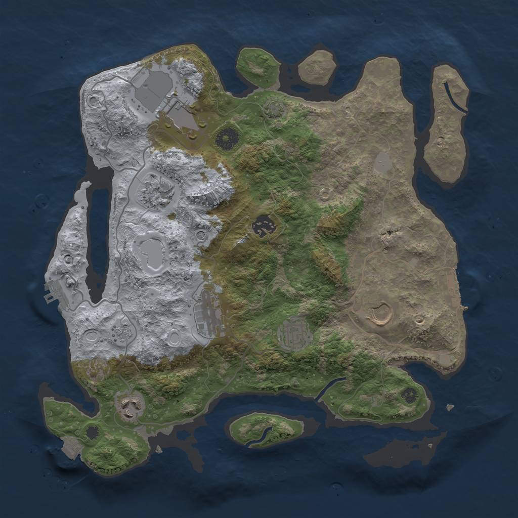 Rust Map: Procedural Map, Size: 3500, Seed: 1564645645, 15 Monuments